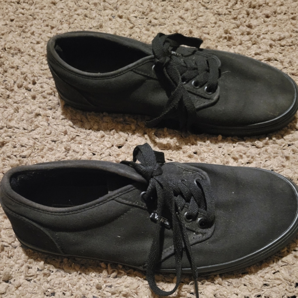 Mens VANS Canvas Shoes Black Size 8.5 - Picture 3 of 15